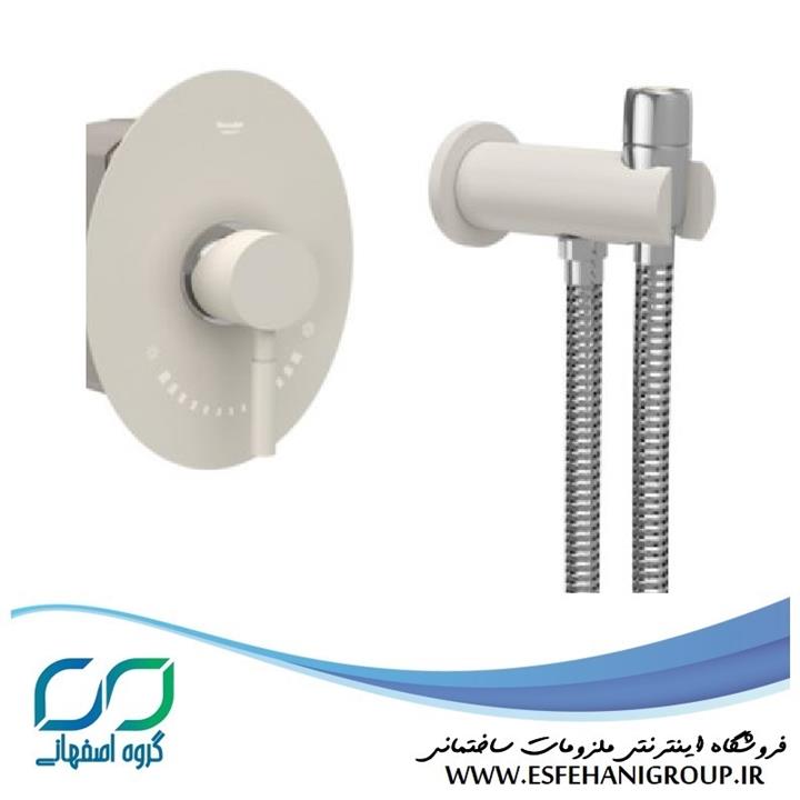 شیرآلات توالت توکار شودر مدل روگن شیری کروم BRASS